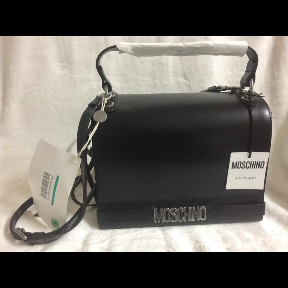 MOSCHINO AUTHENTIC HANDBAG BLACK/MILITARY GREEN